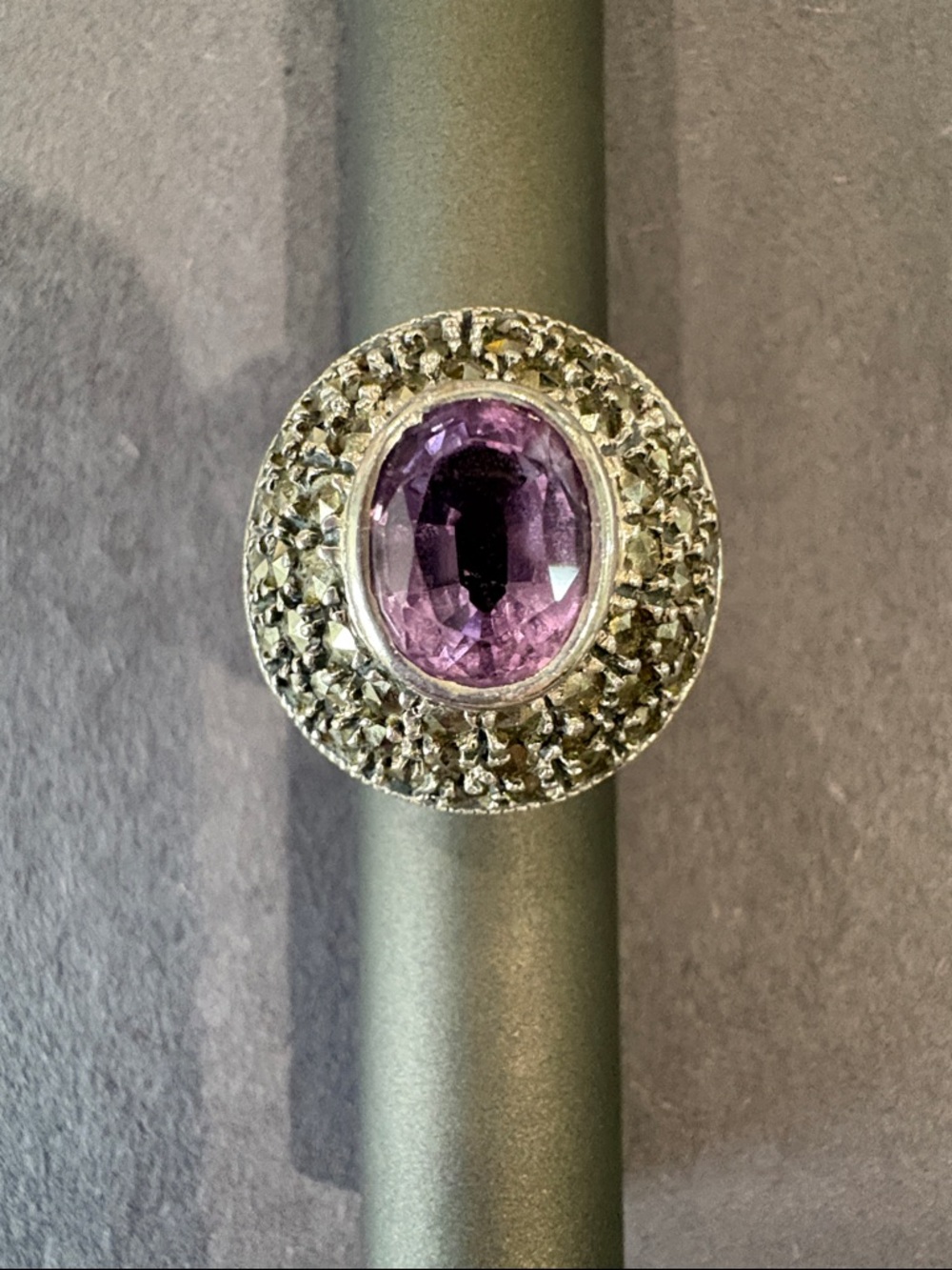 Sterling Silver Amethyst Cocktail Ring - Purple